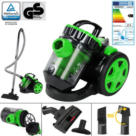Monzana Bagless Cylinder Vacuum Cleaner 700 Watt Powerful Compact Design Multi Cyclone HEPA Filter Green 4 Monzana Bagless Cylinder Vacuum Cleaner 700 Watt Powerful Compact Design Multi Cyclone HEPA Filter Green - Image 4
