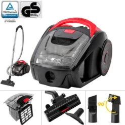 Vacuum Cleaner 900 Watts Bagless Multi-Cyclone Vacuum Cleaner Powerful Volume Container Washable Compact HEPA Filter