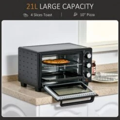 HOMCOM Mini Oven 21L Countertop Electric Grill W/ Adjustable Temp Timer 1400W -Home Appliances Store 40901443 4