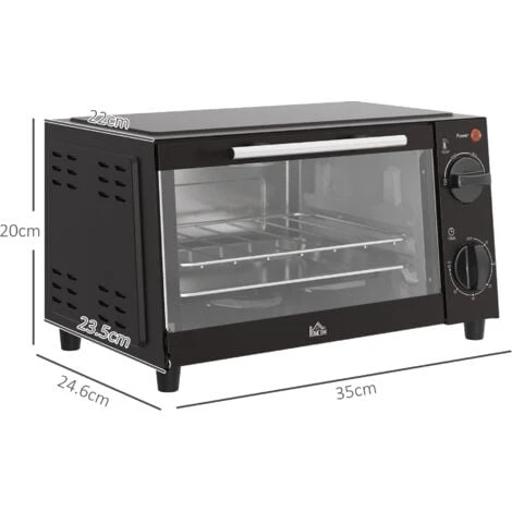 HOMCOM Mini Oven 9L Countertop Electric Grill W/ Adjustable Temp Timer 750W 2 HOMCOM Mini Oven 9L Countertop Electric Grill W/ Adjustable Temp Timer 750W - Image 2