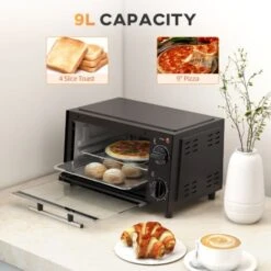 HOMCOM Mini Oven 9L Countertop Electric Grill W/ Adjustable Temp Timer 750W 8 HOMCOM Mini Oven 9L Countertop Electric Grill W/ Adjustable Temp Timer 750W -Home Appliances Store 40901444 4
