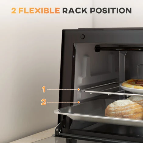 HOMCOM Mini Oven 9L Countertop Electric Grill W/ Adjustable Temp Timer 750W 5 HOMCOM Mini Oven 9L Countertop Electric Grill W/ Adjustable Temp Timer 750W - Image 5