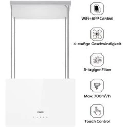 CIARRA 48cm Island Hood 700m3/h With 4-speed Extraction Class A++ Ceiling Hood-CD4850S -Home Appliances Store 42185722 2