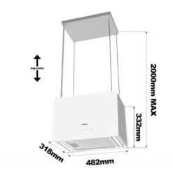 CIARRA 48cm Island Hood 700m3/h With 4-speed Extraction Class A++ Ceiling Hood-CD4850S -Home Appliances Store 42185722 5
