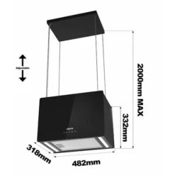 CIARRA 48cm Island Hood 700m3/h With 4-speed Extraction Class A++ Ceiling Hood -CD4850B -Home Appliances Store 42185723 5