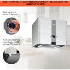 Klarstein Futurelight Smart Island Bonnet Recirculation 420m³/h LED Stainless Steel -Home Appliances Store 50828013 4