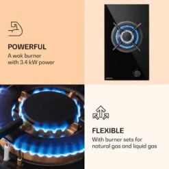 Klarstein Goldflame Gas Hob 1 Wok Burner Glass Ceramic -Home Appliances Store 51308740 4