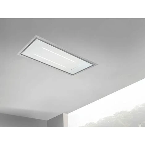 ViandPro - Aria Flush Fit Ceiling Hood 90 X 30 Black - White Glass / Stainless Steel 1 ViandPro - Aria Flush Fit Ceiling Hood 90 X 30 Black - White Glass / Stainless Steel