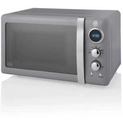 Swan Retro 800W LED Digital Microwave Grey