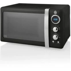 Swan Retro 800W LED Digital Microwave Black