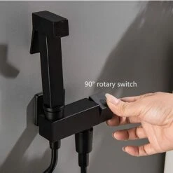 MUFF Toilet Spray Kit, Black Brass Hand Held Bidet Sprayer Bidet Sprayer Wall Mounted Toilet Sprayer Complete Kit G1/2 -Home Appliances Store 54488670 3