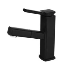 MUFF Black Basin Faucet With Hand Shower Extractable Basin Mixer Tap For Bathroom Single Handle Faucet