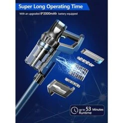 Proscenic P10 Pro Cordless Cleaner P10Pro, 4 In 1 Stick Vacuum With Powerful 26Kpa Suction 3 Adjustable Modes, LED Touch Screen, Removable Battery Anti-tangle Technology, Blue -Home Appliances Store 61309885 4