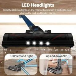 Proscenic P10 Cordless Vacuum Cleaner, 22000Pa Powerful, 4 Adjustable Suction Modes, LED Touch Screen, Removable Battery, For Hard Floor,Carpet, Pet Hair, Blue -Home Appliances Store 61309887 5
