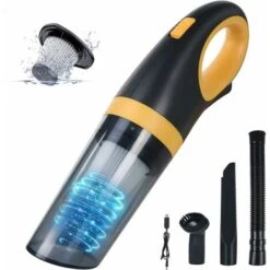120W Handheld Vacuum Cleaner, Rechargeable 8500PA Car Vacuum Cleaner For Car/Kitchen, Powerful Cordless Portable Car Table Vacuum With Washable Filter & Nozzles & 3H Quick Charge