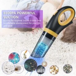 120W Handheld Vacuum Cleaner, Rechargeable 8500PA Car Vacuum Cleaner For Car/Kitchen, Powerful Cordless Portable Car Table Vacuum With Washable Filter & Nozzles & 3H Quick Charge -Home Appliances Store 64192708 3