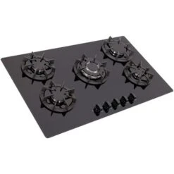 SIA BGH90BL 90cm Black 5 Burner Gas On Glass Hob Cast Iron Supports LPG Kit -Home Appliances Store 65334511 5