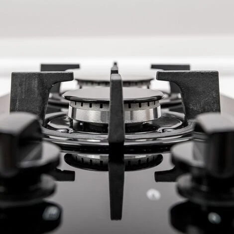 SIA GHG301BL 30cm Black 2 Burner Gas On Glass Domino Hob & Cast Iron Stands 3 SIA GHG301BL 30cm Black 2 Burner Gas On Glass Domino Hob & Cast Iron Stands - Image 3