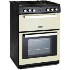 60cm Cream Dual Fuel Cooker With Gas Hob And Double Oven - Montpellier RMC61DFC