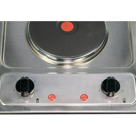 SIA PHP301SS 30cm Stainless Steel Compact 2 Zone Electric Solid Plate Domino Hob 2 SIA PHP301SS 30cm Stainless Steel Compact 2 Zone Electric Solid Plate Domino Hob - Image 2