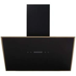 60cm Black / Gold Cooker Hood Kitchen Extractor Fan, Angled Design - SIA AHC60BL