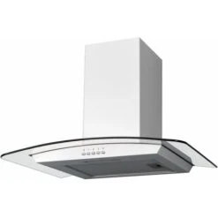SIA CGH60WH 60cm White Curved Glass Chimney Cooker Hood Kitchen Extractor Fan