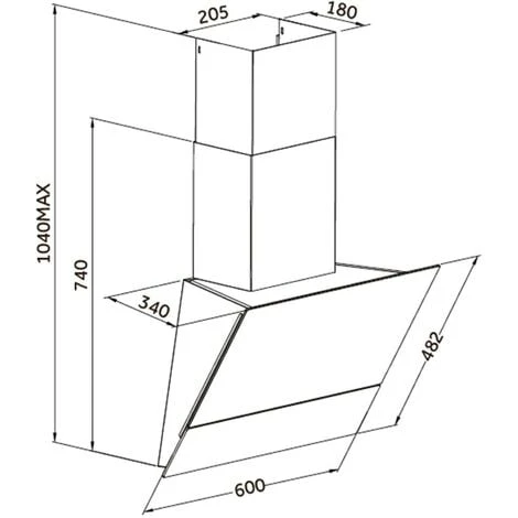 60cm Black Angled Cooker Hood With Sliding Glass Panel - SIA AGTC60BL 3 60cm Black Angled Cooker Hood With Sliding Glass Panel - SIA AGTC60BL - Image 3
