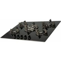 SIA GHG703BL 70cm Black 5 Burner Gas On Glass Hob With Cast Iron Pan Stands -Home Appliances Store 65334720 5