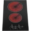 SIA CERH30BL 30cm 2 Burner Domino Ceramic Electric Hob In Black, Knob Control