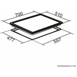 SIA R8 70cm Black 5 Burner Gas On Glass Hob With Cast Iron Pan Stands -Home Appliances Store 65334755 4