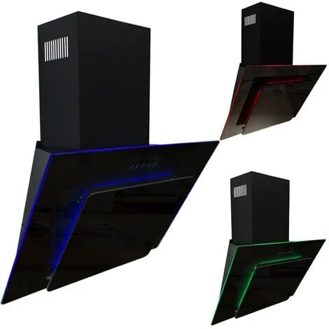 SIA AGE71BL 70cm Black 3 Colour LED Edge Lit Angled Glass Cooker Hood Extractor 1 SIA AGE71BL 70cm Black 3 Colour LED Edge Lit Angled Glass Cooker Hood Extractor