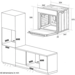 10 Function Single Electric Oven, LED Touch Control 76L - SIA BISO6SS -Home Appliances Store 65334759 4