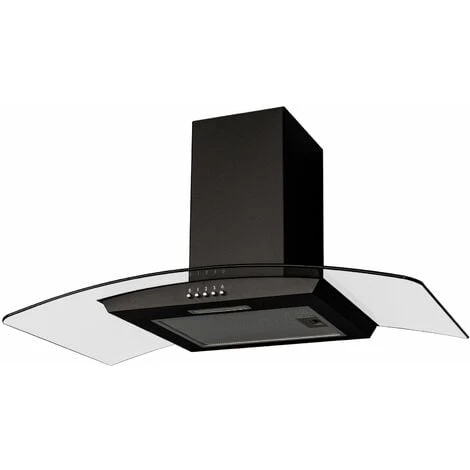 SIA CGH80BL 80cm Curved Glass Chimney Cooker Hood Extractor Fan In Black -Home Appliances Store 65334765 1