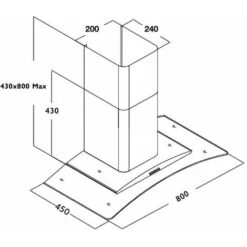 SIA CGH80BL 80cm Curved Glass Chimney Cooker Hood Extractor Fan In Black -Home Appliances Store 65334765 4