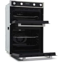 60cm Black Built In Double Electric Fan Oven 110L - Montpellier DO3570IB -Home Appliances Store 65334787 3