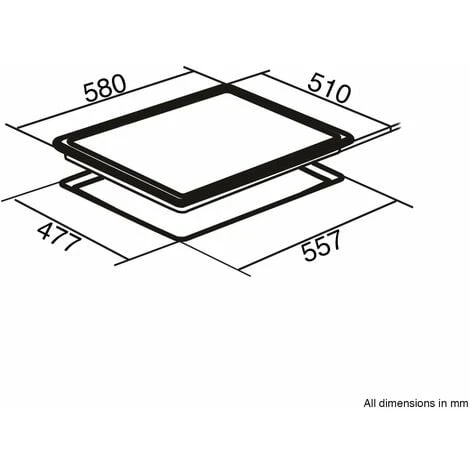 SIA R7 60cm Black 4 Burner Gas On Glass Kitchen Hob With Cast Iron Pan Stands 4 SIA R7 60cm Black 4 Burner Gas On Glass Kitchen Hob With Cast Iron Pan Stands - Image 4