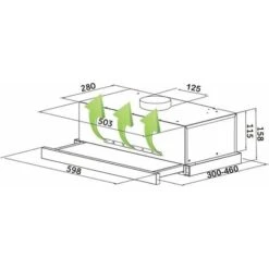 SIA TSH60BL 60cm Black Telescopic Integrated Cooker Hood Kitchen Extractor Fan -Home Appliances Store 65334809 4