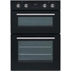 SIA DO102 60cm Black Built In Double Electric True Fan Oven With Digital Timer