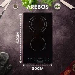AREBOS Glass Ceramic Hob 3000 W 2 Hobs 30cm Autarkic With Sensor Touch Child Safety Lock Overheating Protection Auto Switch-off -Home Appliances Store 66438945 5