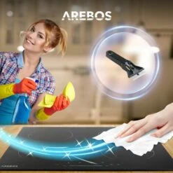 AREBOS Induction Hob 3000W 2 Hobs 30 Cm Autarkic With Sensor Touch Timer Child Safety Overheating Protection Auto Switch-off -Home Appliances Store 66647182 4