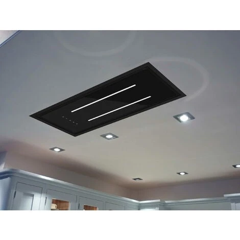 ViandPro - Aria Flush Fit Ceiling Hood 90 X 30 Black - Black Glass / Black Frame 1 ViandPro - Aria Flush Fit Ceiling Hood 90 X 30 Black - Black Glass / Black Frame