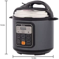 1000W Push-button Stainless Steel Electric Pressure Cooker 13 In 1 Cooking Mode, Stainless Steel Color Grey -Home Appliances Store 68011493 3