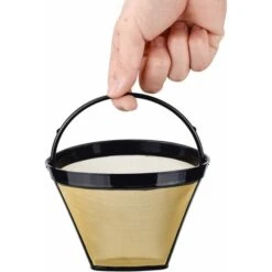 2 Pcs Reusable Coffee Filter Permanent Filter With Stainless Steel Mesh Filter Size 4 For 8-12 Cups Of Coffee Plastic Black -Home Appliances Store 68106290 4