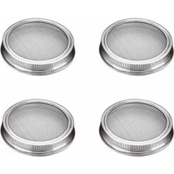 4 Stainless Steel Home Germination Jar Lids For Large Mouth Mason Jars