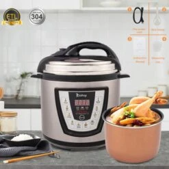 1000W Push-button Stainless Steel Electric Pressure Cooker 13 In 1 Cooking Mode, Stainless Steel Color -A -Home Appliances Store 68154252 4