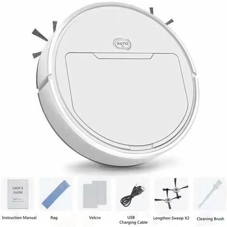 Automatic Robot Cleaner 3 In 1 Intelligent Robot Sweeper Household Lazy Vacuum Cleaner Wireless Cleaning Sweeping Robot, White B 1 Automatic Robot Cleaner 3 In 1 Intelligent Robot Sweeper Household Lazy Vacuum Cleaner Wireless Cleaning Sweeping Robot, White B