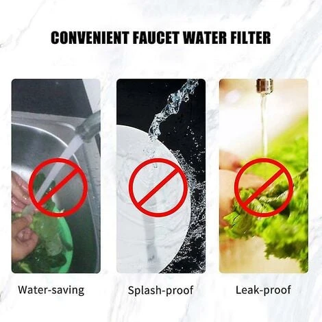 Faucet Water Filter Purifier Kitchen Faucet Filtration Activated Carbon Removes Chlorine Fluoride Heavy Metals Hard Water Softener 3 Faucet Water Filter Purifier Kitchen Faucet Filtration Activated Carbon Removes Chlorine Fluoride Heavy Metals Hard Water Softener - Image 3