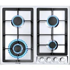 Built-in Gas Cooktop, 4 Burners Stainless Steel Gas Hob Cooker With Flame Failure Protection Gasland Chef GH60SF