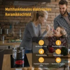 GASLAND Chef CH30BF 30cm Built-in Ceramic Hob, 2 Zones Electric Cooktop Sensor Touch Controls Timer Child Lock, 3kW -Home Appliances Store 71426693 3