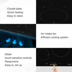 Gasland Chef IH603BF 60cm Built-in Induction Hob, 3 Zones Electric Cooktop 5800W, With Slider Touch Control, Boost Function -Home Appliances Store 71426694 4